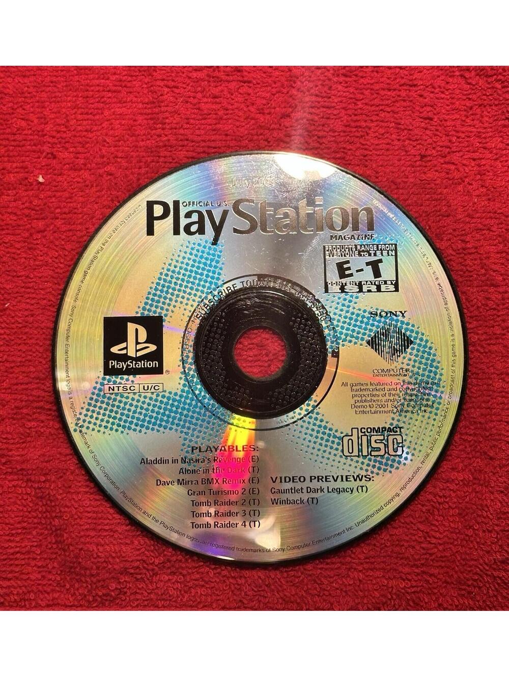 Official US Playstation Magazine Demo Disc Only PS1 July 2001 Issue 46 Works